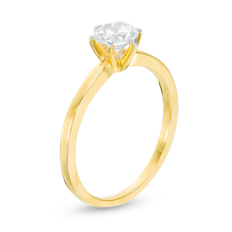 Main Image 3 of 0.58 CT. Diamond Solitaire Engagement Ring in 14K Gold (I/I2)