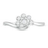 Thumbnail Image 4 of 0.085 CT. T.W. Diamond Swirl Bypass Ring in 10K White Gold