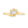 Thumbnail Image 3 of 0.085 CT. T.W. Diamond Swirl Bypass Ring in 10K Gold
