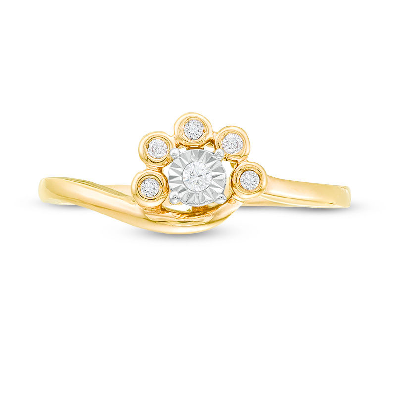 0.085 CT. T.W. Diamond Swirl Bypass Ring in 10K Gold