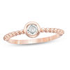 Thumbnail Image 0 of 0.04 CT. Diamond Solitaire Bead Shank Promise Ring in 10K Rose Gold