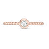 Thumbnail Image 3 of 0.04 CT. Diamond Solitaire Bead Shank Promise Ring in 10K Rose Gold