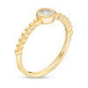 Thumbnail Image 2 of 0.04 CT. Diamond Solitaire Bead Shank Promise Ring in 10K Gold
