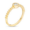 Thumbnail Image 3 of 0.04 CT. Diamond Solitaire Bead Shank Promise Ring in 10K Gold