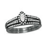 Thumbnail Image 0 of 0.37 CT. T.W. Marquise Diamond Frame Multi-Row Bridal Set in 10K White Gold with Black Rhodium