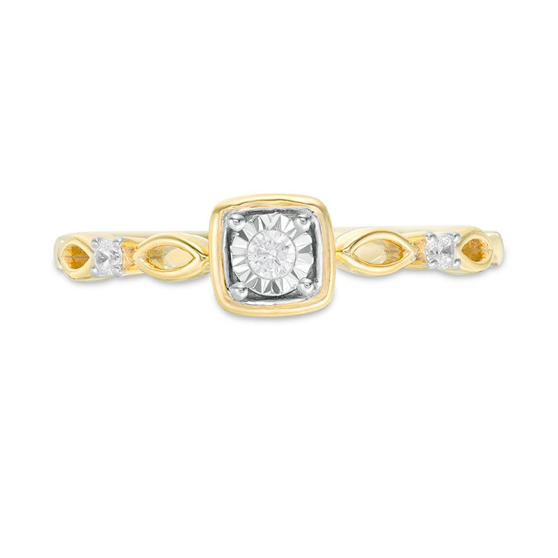 0.085 CT. T.W. Diamond Art Deco Ring in 10K Gold