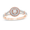 Thumbnail Image 0 of 0.145 CT. T.W. Diamond Frame Split Shank Promise Ring in 10K Rose Gold