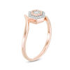 Thumbnail Image 2 of 0.085 CT. T.W. Diamond Double Hexagonal Frame Bypass Promise Ring in 10K Rose Gold