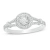0.145 CT. T.W. Diamond Frame Split Shank Promise Ring in 10K White Gold
