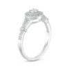 0.145 CT. T.W. Diamond Frame Split Shank Promise Ring in 10K White Gold