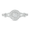 0.145 CT. T.W. Diamond Frame Split Shank Promise Ring in 10K White Gold