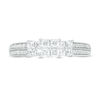 Thumbnail Image 3 of 0.45 CT. T.W. Princess-Cut Quad Diamond Three Stone Double Row Engagement Ring in 10K White Gold