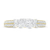 Thumbnail Image 3 of 0.45 CT. T.W. Princess-Cut Quad Diamond Three Stone Double Row Engagement Ring in 10K Gold