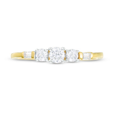 0.29 CT. T.W. Diamond Three Stone Engagement Ring in 10K Gold