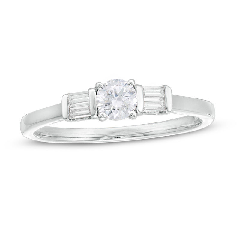 0.29 CT. T.W. Diamond Duo-Sides Engagement Ring in 10K White Gold