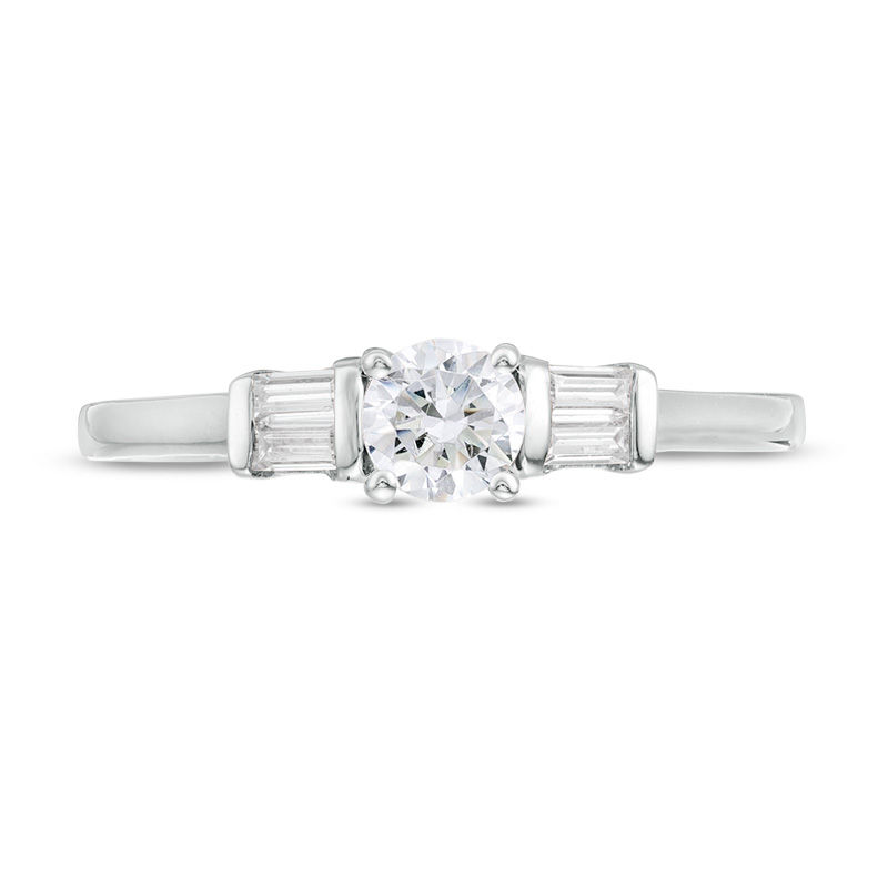 0.29 CT. T.W. Diamond Duo-Sides Engagement Ring in 10K White Gold