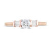 Thumbnail Image 3 of 0.29 CT. T.W. Diamond Duo-Sides Engagement Ring in 10K Rose Gold