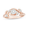0.085 CT. T.W. Composite Diamond Vine Bypass Promise Ring in 10K Rose Gold