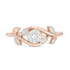 0.085 CT. T.W. Composite Diamond Vine Bypass Promise Ring in 10K Rose Gold