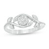 Thumbnail Image 0 of 0.085 CT. T.W. Composite Diamond Vine Bypass Promise Ring in 10K White Gold
