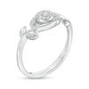 Thumbnail Image 2 of 0.085 CT. T.W. Composite Diamond Vine Bypass Promise Ring in 10K White Gold