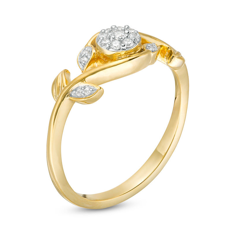 Main Image 3 of 0.085 CT. T.W. Composite Diamond Vine Bypass Promise Ring in 10K Gold