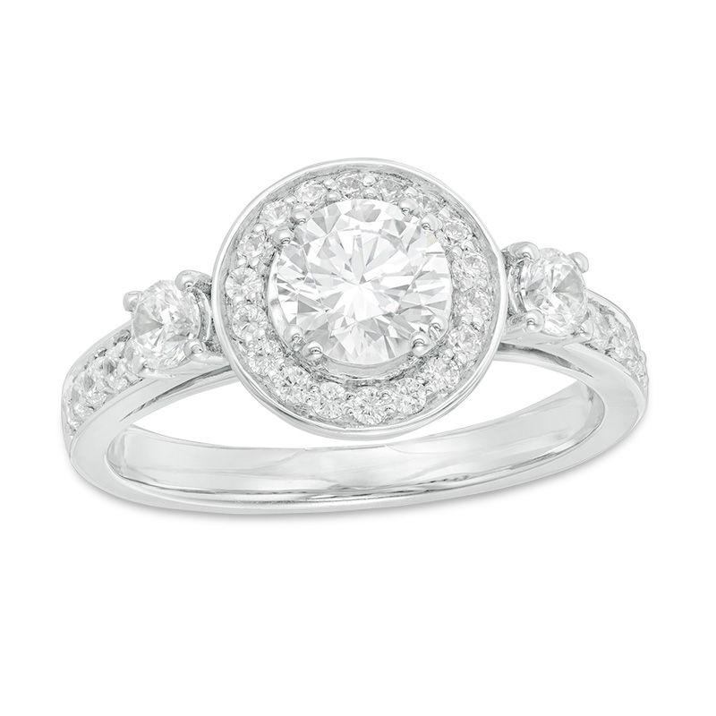 1.23 CT. T.W. Diamond Frame Engagement Ring in 14K White Gold
