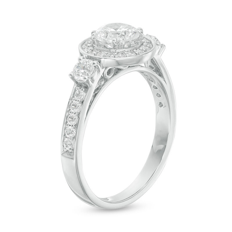 1.23 CT. T.W. Diamond Frame Engagement Ring in 14K White Gold