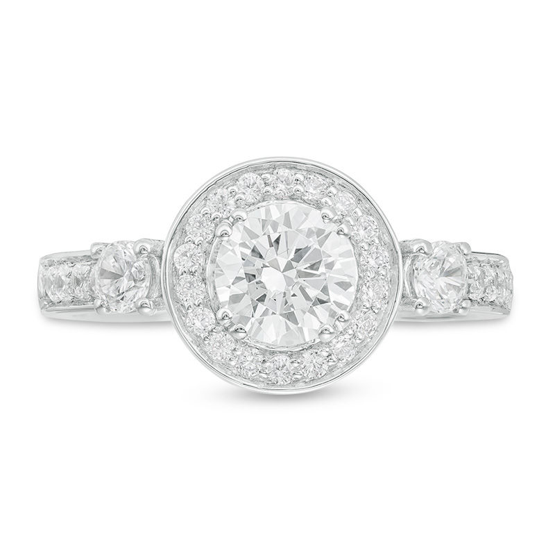 1.23 CT. T.W. Diamond Frame Engagement Ring in 14K White Gold