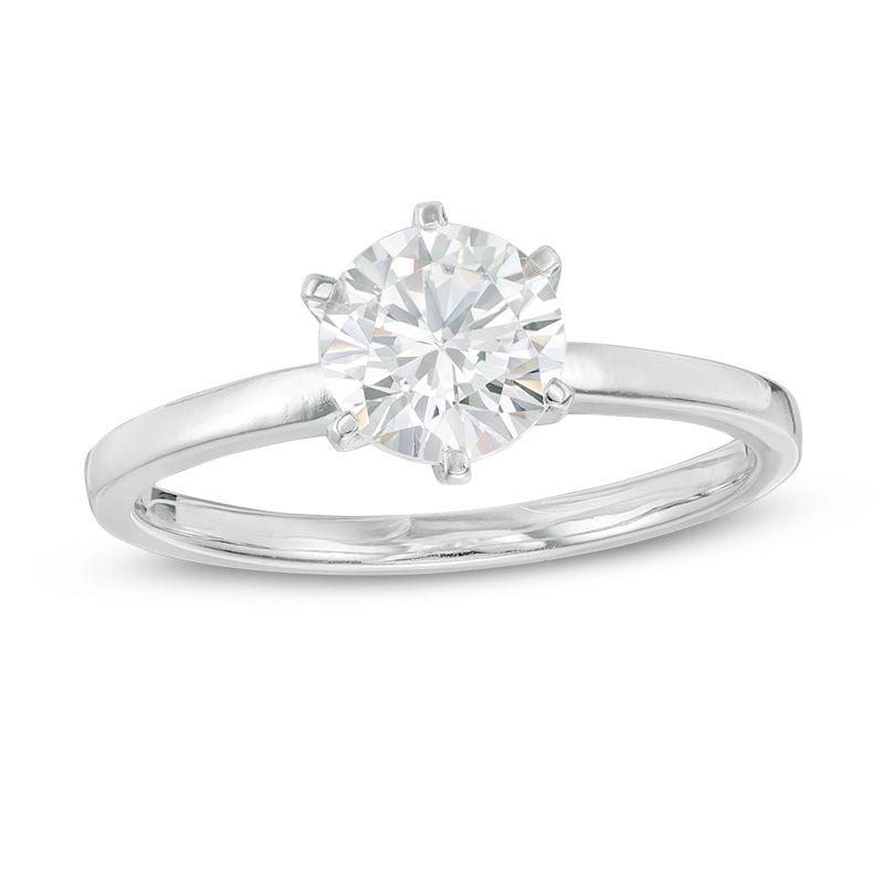 Main Image 1 of 0.80 CT. Diamond Solitaire Engagement Ring in 14K White Gold (I/I2)