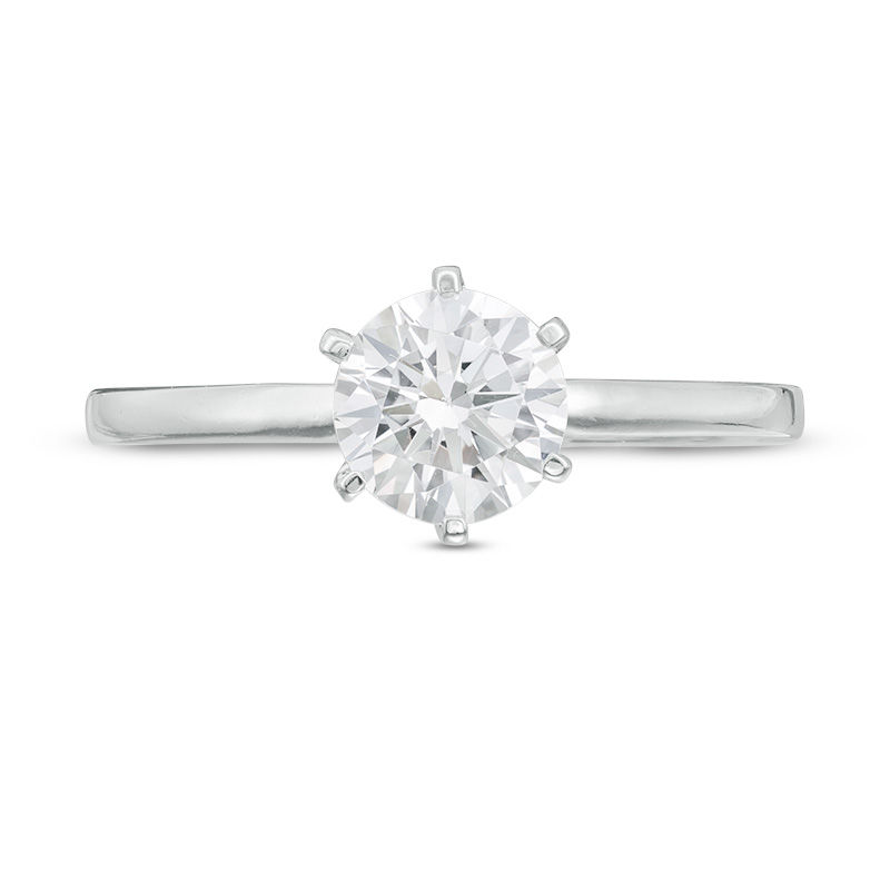 Main Image 4 of 0.80 CT. Diamond Solitaire Engagement Ring in 14K White Gold (I/I2)