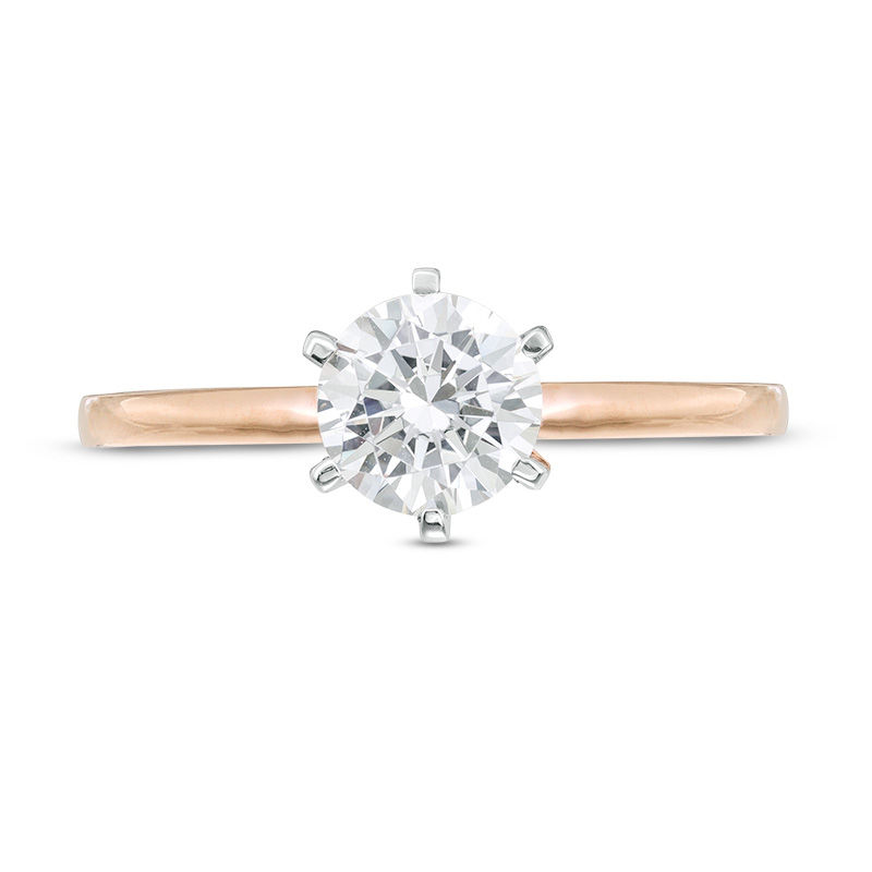 Main Image 4 of 0.80 CT. Diamond Solitaire Engagement Ring in 14K Rose Gold (I/I2)