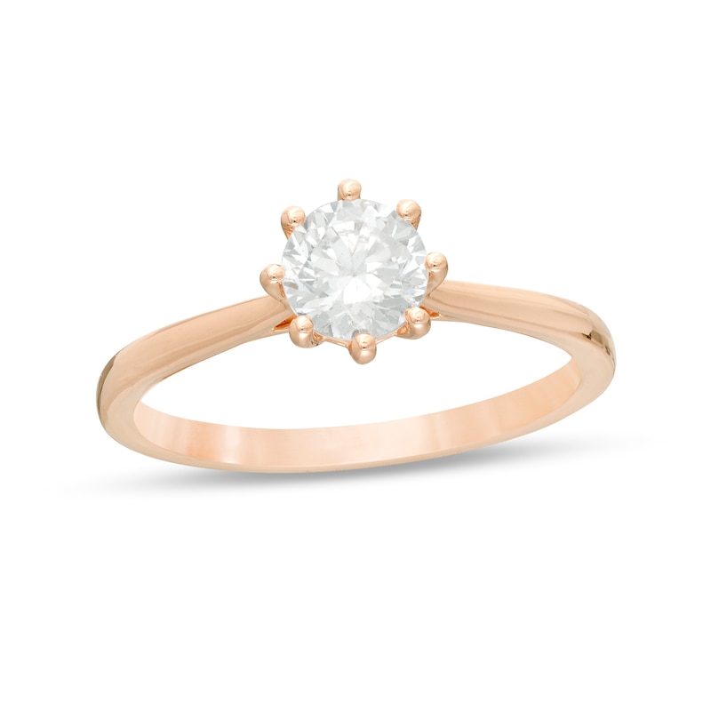 Main Image 1 of 0.58 CT. Diamond Solitaire Engagement Ring in 14K Rose Gold (I/I2)