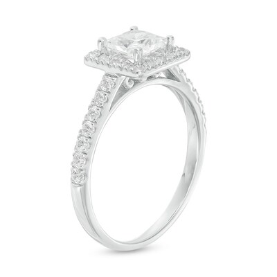 1.23 CT. T.W. Princess-Cut Diamond Frame Engagement Ring in 14K White Gold