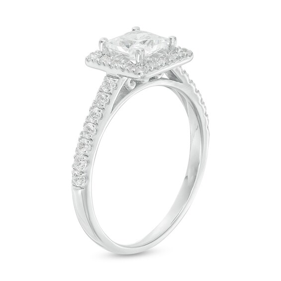 1.23 CT. T.W. Princess-Cut Diamond Frame Engagement Ring in 14K White Gold