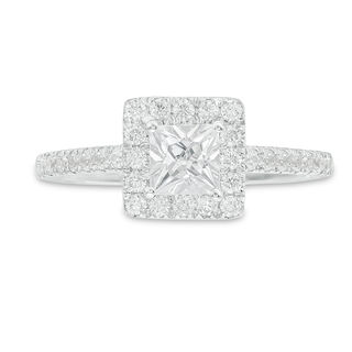 1.23 CT. T.W. Princess-Cut Diamond Frame Engagement Ring in 14K White Gold
