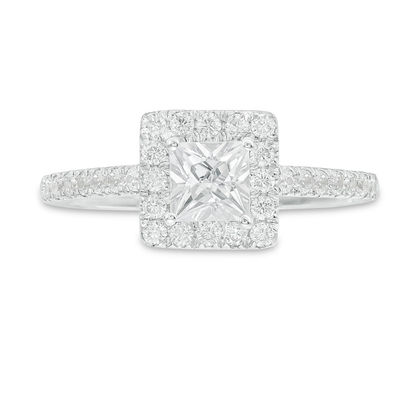 1.23 CT. T.W. Princess-Cut Diamond Frame Engagement Ring in 14K White Gold