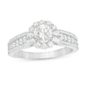 Thumbnail Image 0 of 1.23 CT. T.W. Diamond Frame Rounded Shank Engagement Ring in 14K White Gold