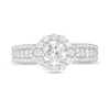 Thumbnail Image 3 of 1.23 CT. T.W. Diamond Frame Rounded Shank Engagement Ring in 14K White Gold