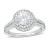 Thumbnail Image 1 of 1.45 CT. T.W. Diamond Double Frame Split Shank Engagement Ring in 14K White Gold