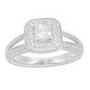 Thumbnail Image 1 of 0.95 CT. T.W. Princess-Cut Diamond Double Cushion Frame Vintage-Style Engagement Ring in 14K White Gold