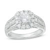 Thumbnail Image 0 of 1.45 CT. T.W. Diamond Cushion Frame Multi-Row Engagement Ring in 14K White Gold