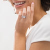 Thumbnail Image 1 of 1.45 CT. T.W. Diamond Cushion Frame Multi-Row Engagement Ring in 14K White Gold