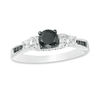 Thumbnail Image 0 of 0.80 CT. T.W. Enhanced Black and White Diamond Engagement Ring in 10K White Gold