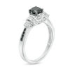 Thumbnail Image 2 of 0.80 CT. T.W. Enhanced Black and White Diamond Engagement Ring in 10K White Gold