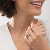 Thumbnail Image 2 of 0.80 CT. T.W. Black and White Diamond Solitaire Bridal Set in 10K White Gold