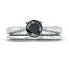 Thumbnail Image 3 of 0.80 CT. T.W. Enhanced Black and White Diamond Solitaire Bridal Set in 10K White Gold