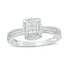 Thumbnail Image 0 of 0.146 CT. T.W. Composite Diamond Cushion Frame Ring in 10K White Gold