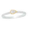 Thumbnail Image 1 of 0.145 CT. T.W. Diamond Sideways Teardrop Ring in Sterling Silver and 10K Gold