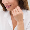 Thumbnail Image 2 of 0.145 CT. T.W. Diamond Sideways Teardrop Ring in Sterling Silver and 10K Gold